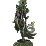 Pure Brass Tibetan Tara Devi Buddhist Goddess Idol | 15" Standing Statue | Black & Green Finish | Sacred Art | Traditional Collection | Jaipurio